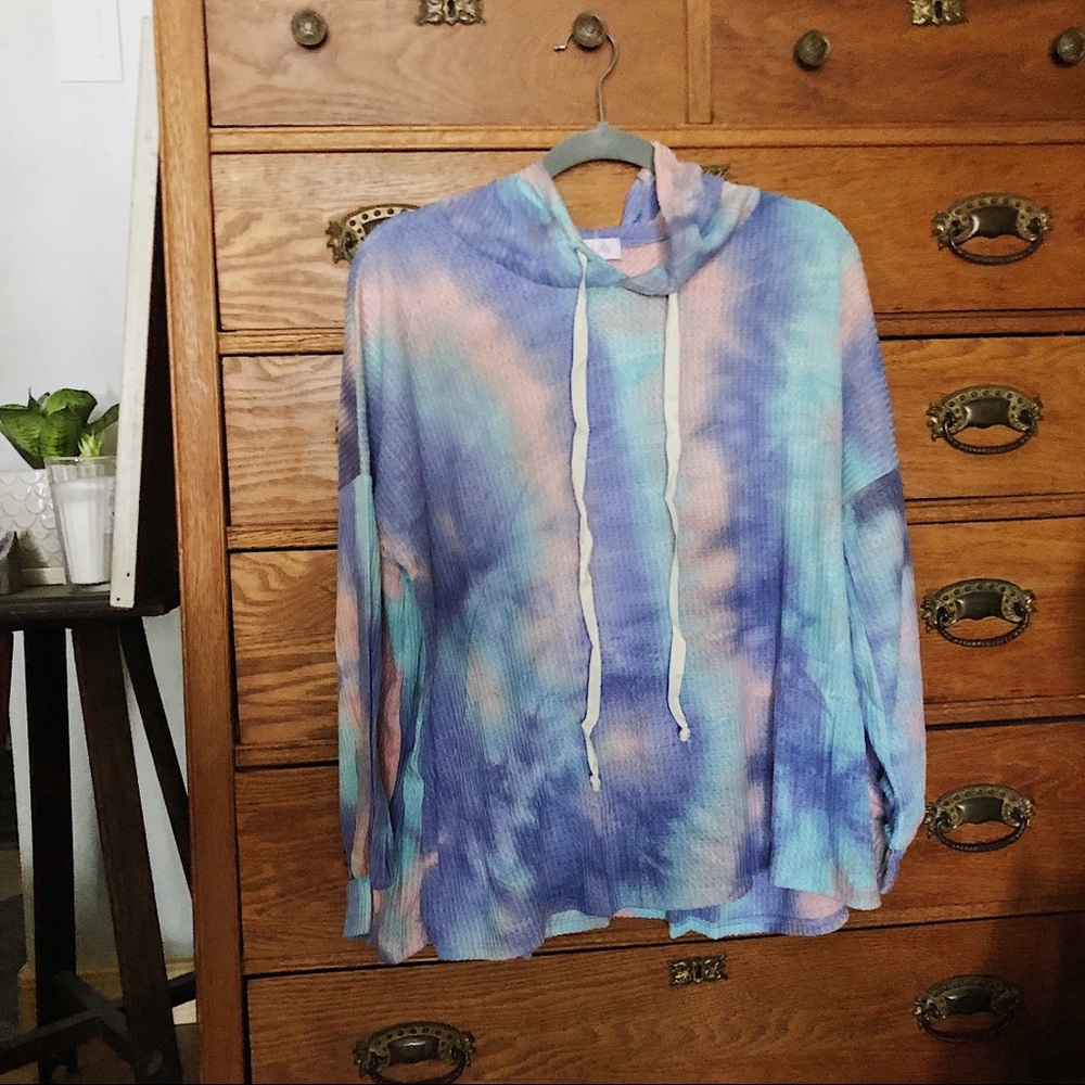 Pink Lily - waffle knit hoodie